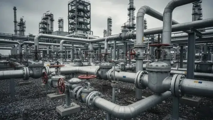 Industrial refinery pipework, valves and fittings supplied for First Optimum project support